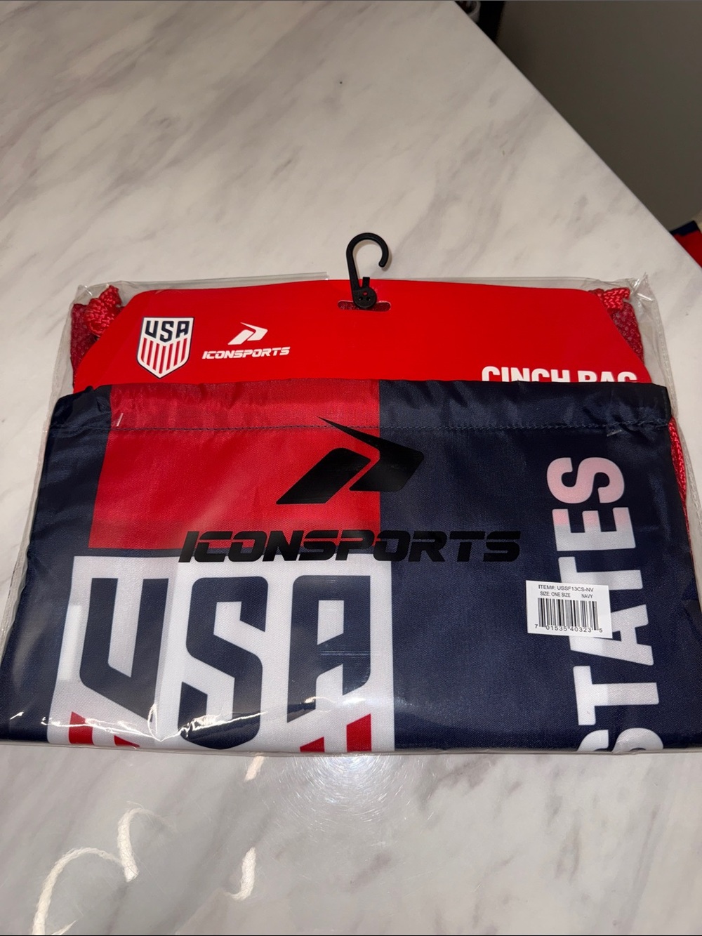 ICONSPORTS USA Red & Navy Cinch Bag